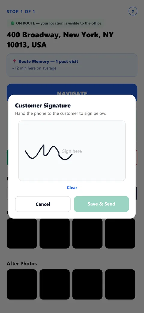 Customer Signature — Optional